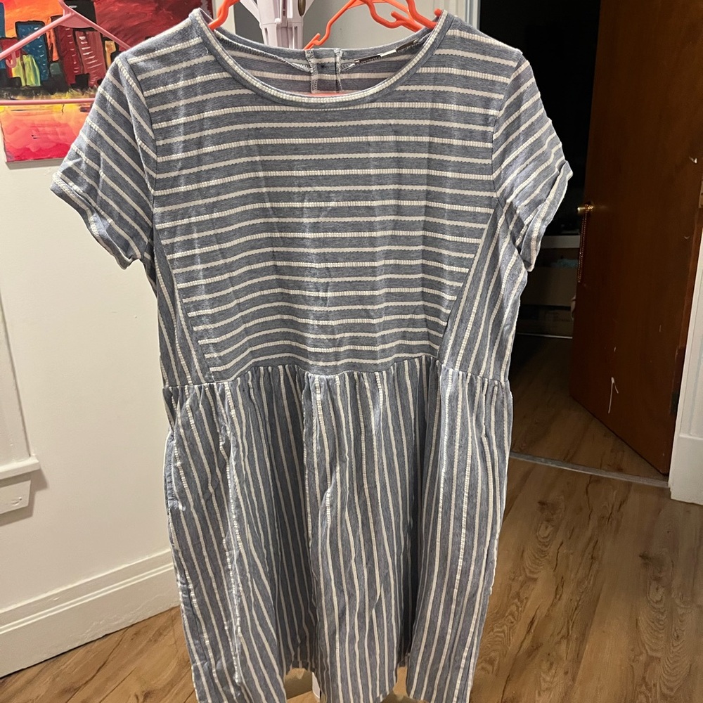 2/$20 LOFT Blue and White Striped Dress